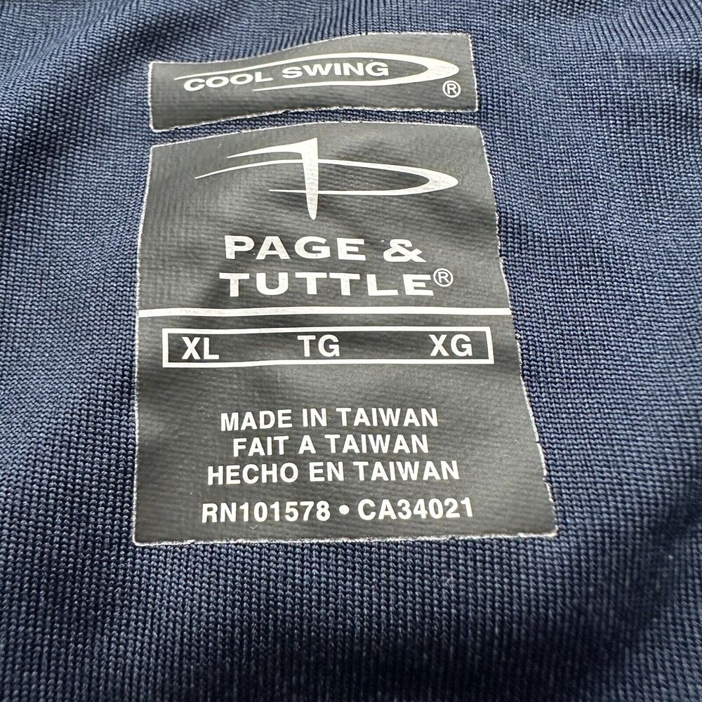 Page Tuttle Polo Shirt Mens XL‎ Stoney Point The Links Striped Golf Navy Blue - Picture 6 of 10